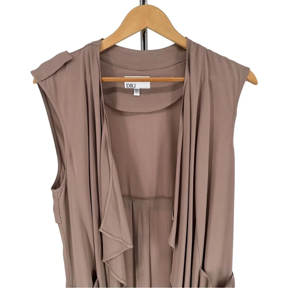 DR2 Daniel Rainn Mauve Open Jacket Duster Vest size Large Pockets Drapey